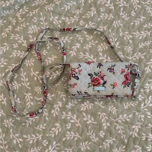 Vera Bradley Floral Quilted Crossbody in Pink and Green